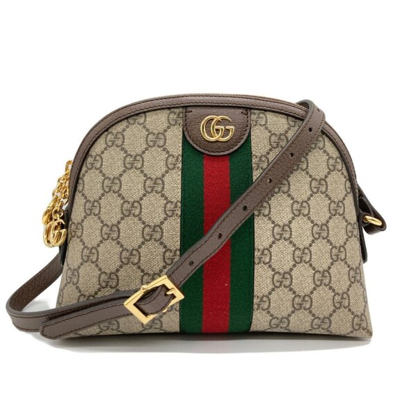 Authentic Gucci GG Supreme Ophidia Sherry Line Crossbody Bag Web Canvas Brown - Picture 1 of 10